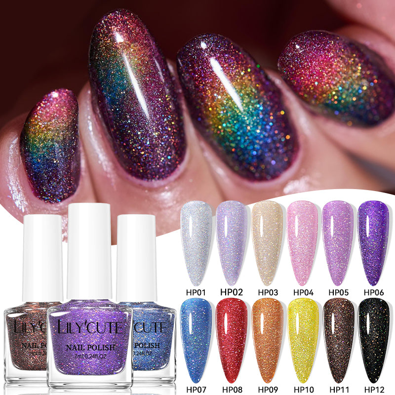 12 Colors Glitter Nail Polish HP01~12 7ml