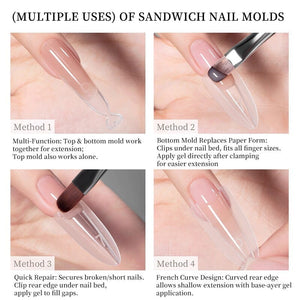 180pcs Oval Extension Gel Dual Forms Nail Tips No Brand