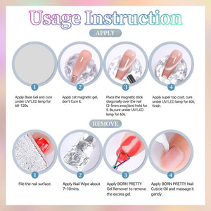 Hydrating Cat Magnetic Gel Polish Colored Water 10ml HEMA/TPO FREE Gel Nail Polish BORN PRETTY