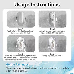 Ocean Wave Watercolor Liquid 10ml Gel Nail Polish BORN PRETTY