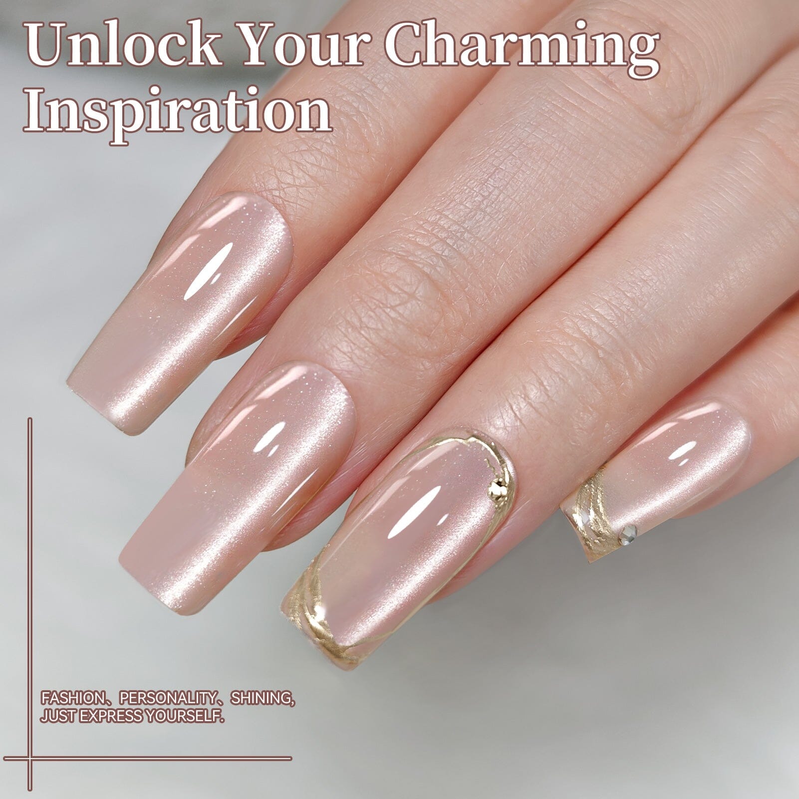 Crystal Cat Magnetic Gel MY338 Rose Maiden 15ml HEMA/TPO FREE Gel Nail Polish BORN PRETTY