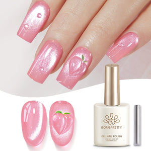 Glass Cat Magnetic Gel MY391 Peach Boba 15ml HEMA/TPO FREE Gel Nail Polish BORN PRETTY