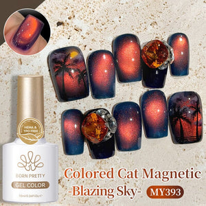 Colored Cat Magnetic Gel MY393 Blazing Sky 10ml HEMA/TPO FREE Gel Nail Polish BORN PRETTY
