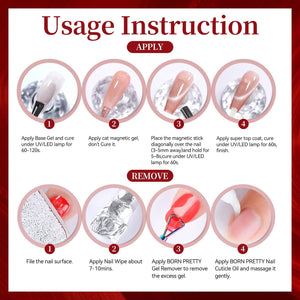 Mirror Cat Magnetic Gel MY394 Mirror Ruby 15ml HEMA/TPO FREE Gel Nail Polish BORN PRETTY