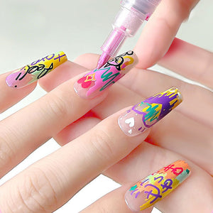 4 Colors Nail Painting Pen Set #02 0.5mm Head