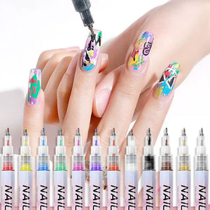 4 Colors Nail Painting Pen Set #02 0.5mm Head