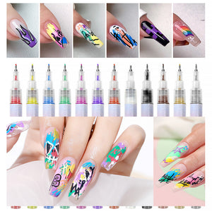 4 Colors Nail Painting Pen Set #02 0.5mm Head