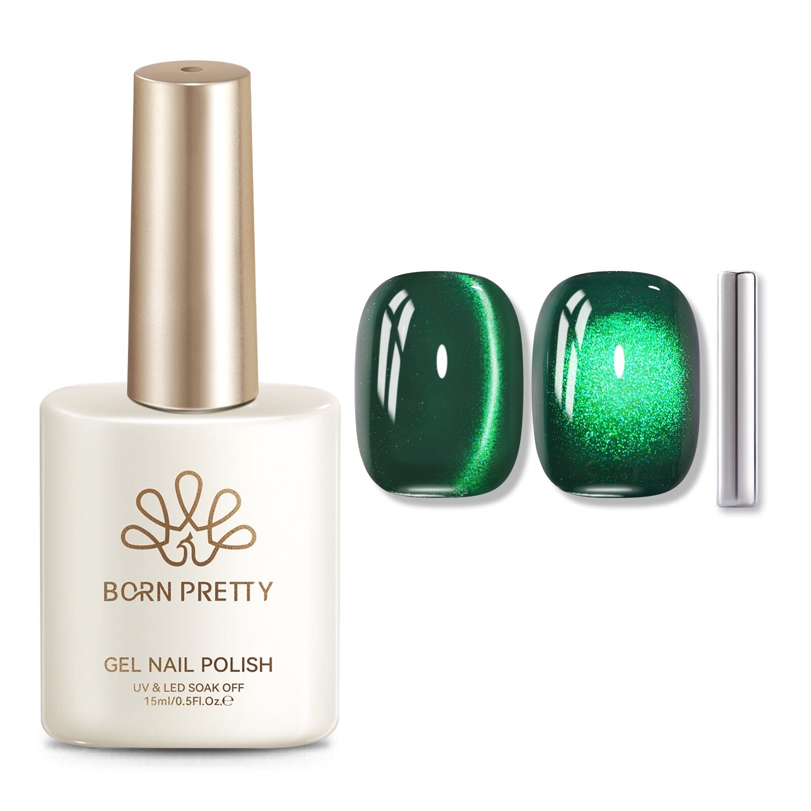 Glass Cat Magnetic Gel MY401 Emerald 15ml Gel Nail Polish BORN PRETTY