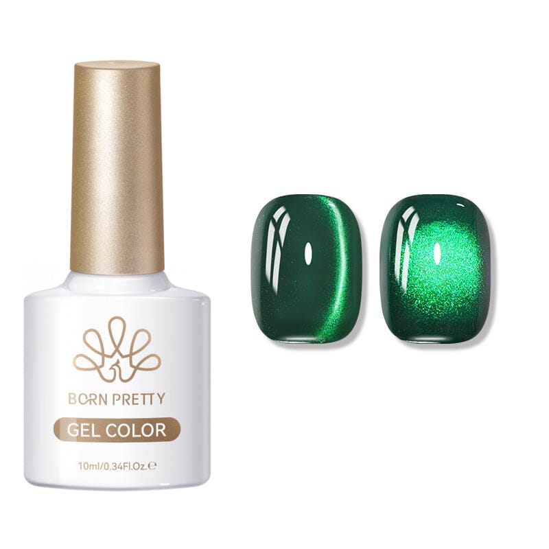 Glass Cat Magnetic Gel MY401 Emerald 10ml Gel Nail Polish BORN PRETTY