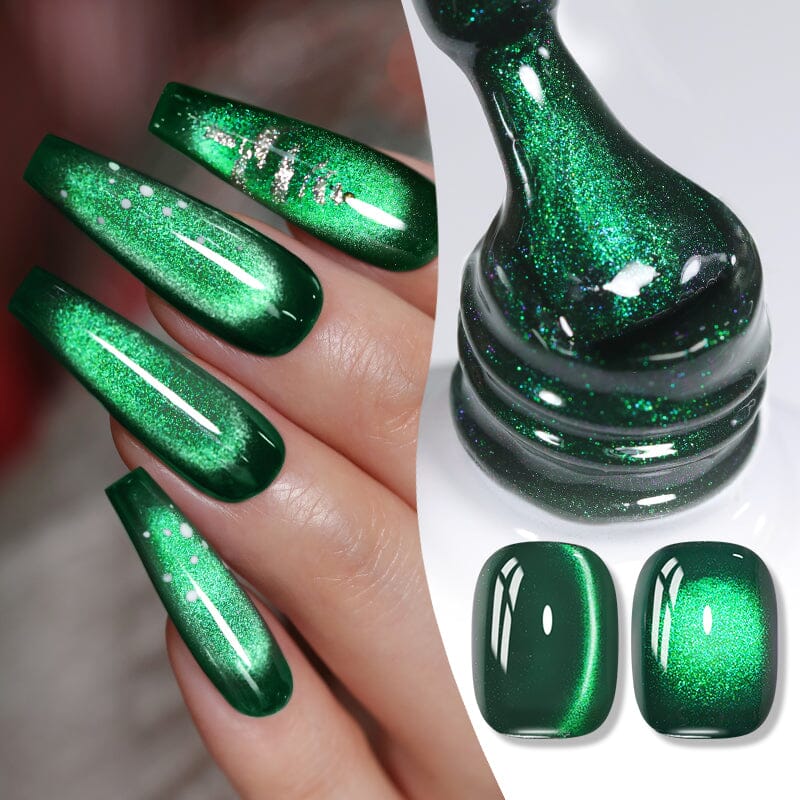 Glass Cat Magnetic Gel MY401 Emerald 10ml Gel Nail Polish BORN PRETTY