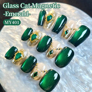 Glass Cat Magnetic Gel MY401 Emerald 10ml HEMA/TPO FREE Gel Nail Polish BORN PRETTY