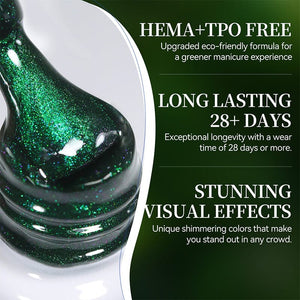 Glass Cat Magnetic Gel MY401 Emerald 10ml HEMA/TPO FREE Gel Nail Polish BORN PRETTY