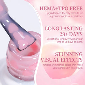 Sequins Jelly Gel TS29 Secret Kiss 15ml HEMA/TPO FREE Gel Nail Polish BORN PRETTY