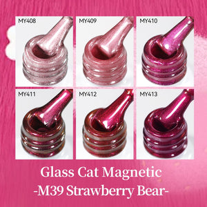 6 Colors Glass Cat Magnetic Gel M39 Strawberry Bear 7ml Gel Nail Polish BORN PRETTY