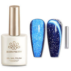 Reflective Cat Magnetic Gel MY414 Blue Diamond 15ml Gel Nail Polish BORN PRETTY