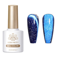 Reflective Cat Magnetic Gel MY414 Blue Diamond 10ml Gel Nail Polish BORN PRETTY