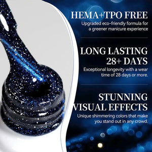 Glitter Cat Magnetic Gel MY414 Blue Diamond 10ml HEMA/TPO FREE Gel Nail Polish BORN PRETTY