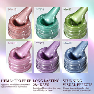 6 Colors Mirror Cat Magnetic Gel Set M40 Sky Mirror 7ml HEMA/TPO FREE Gel Nail Polish BORN PRETTY