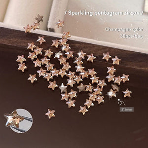 30pcs Sparkling Star Zircon Nail Decoration Nail Art No Brand