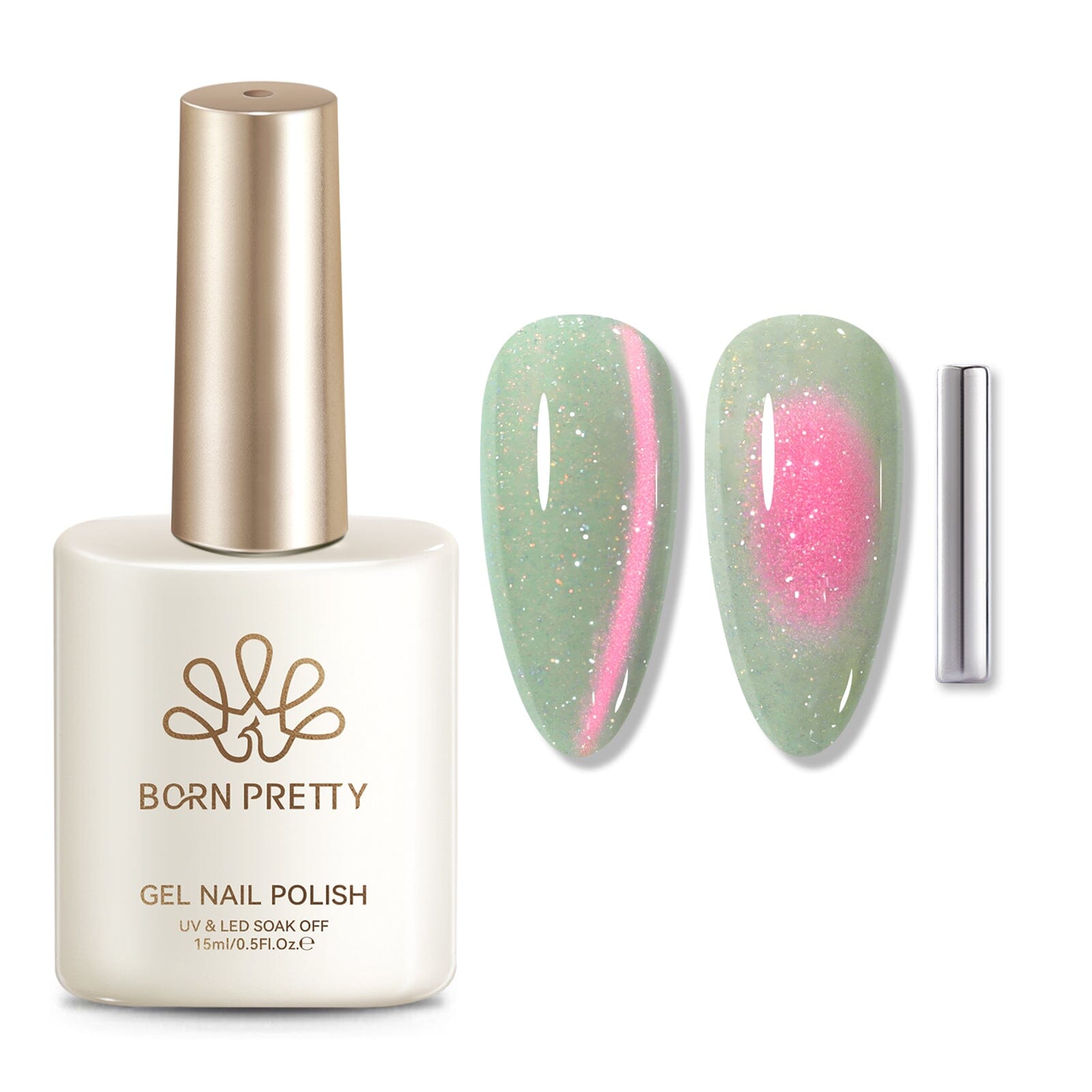 Reflective Cat Magnetic Gel MY427 Electric Guava 15ml Gel Nail Polish BORN PRETTY