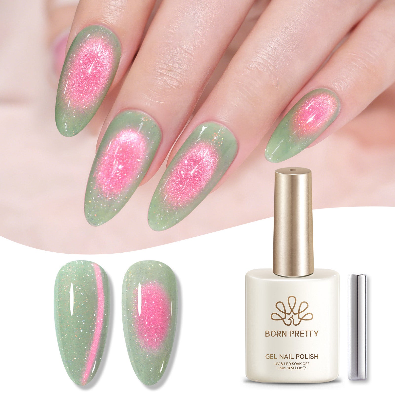 Glitter Cat Magnetic Gel MY427 Electric Guava 15ml HEMA/TPO FREE