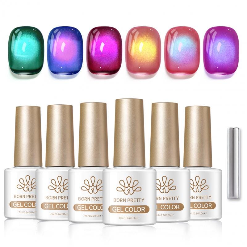 6 Colors Colored Cat Magnetic Gel M51 Summer Light 7ml Gel Nail Polish BORN PRETTY