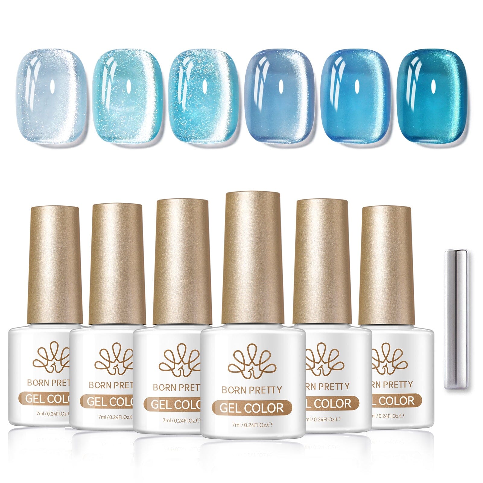 6 Colors Crystal Cat Magnetic Gel M53 Deep Sea 7ml Gel Nail Polish BORN PRETTY