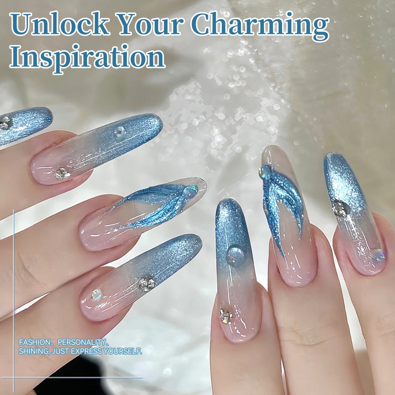 6 Colors Crystal Cat Magnetic Gel M53 Deep Sea 7ml Gel Nail Polish BORN PRETTY