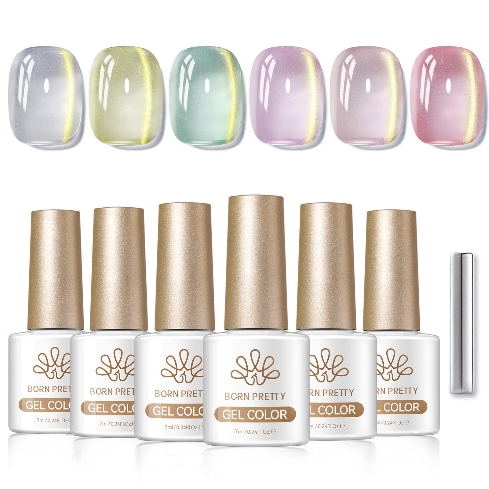 6 Colors Cat Magnetic Gel M54 Golden Chinchilla 7ml Gel Nail Polish BORN PRETTY