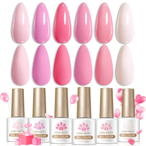 6 Colors Color Gel S44 Soft Pulse 7ml HEMA/TPO FREE Gel Nail Polish BORN PRETTY