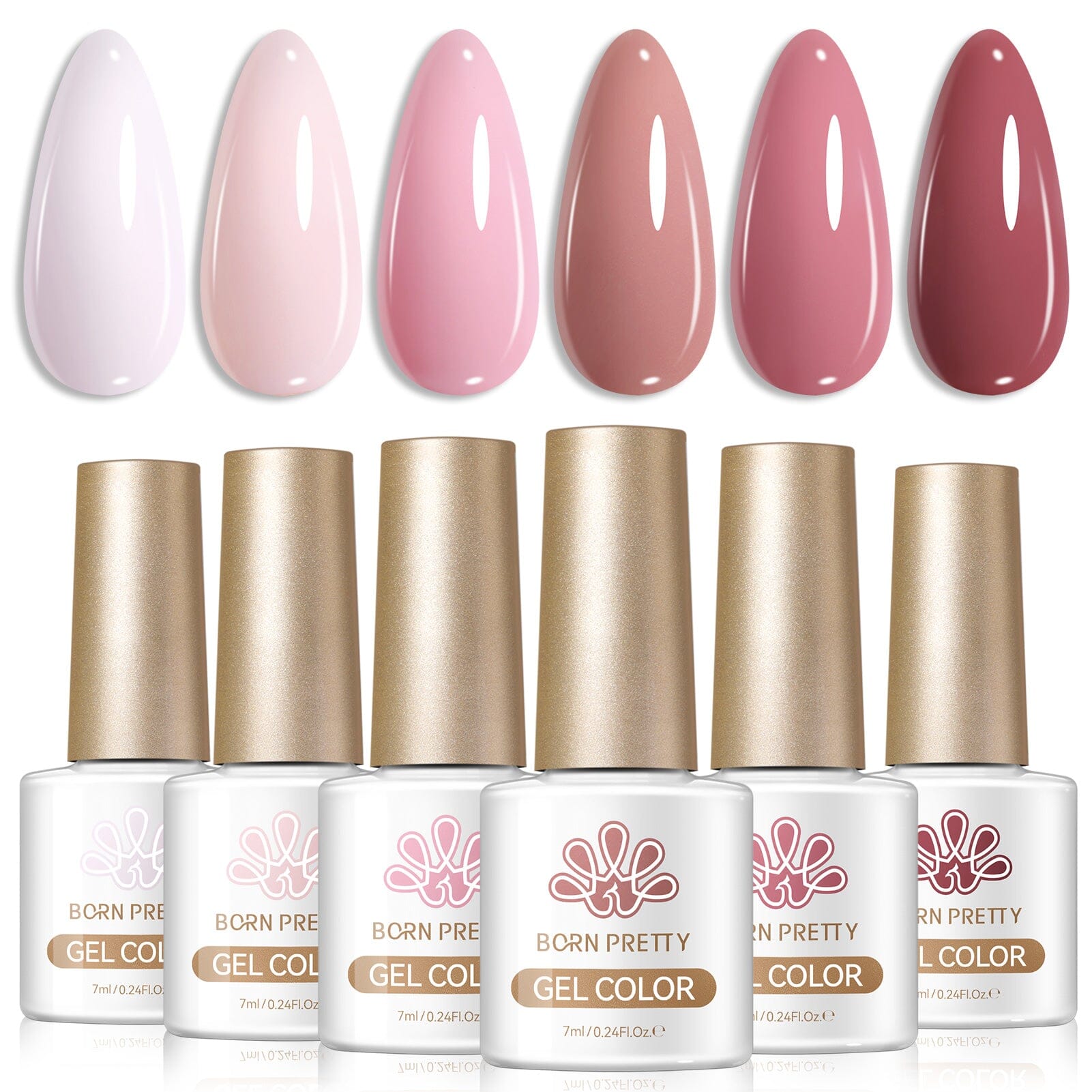 6 Colors Gel Set S50 Just Right 7ml Gel Nail Polish BORN PRETTY