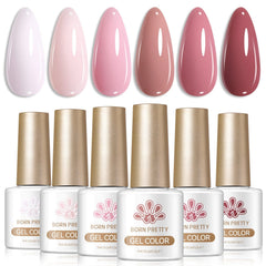 6 Colors Gel Set S50 Just Right 7ml Gel Nail Polish BORN PRETTY