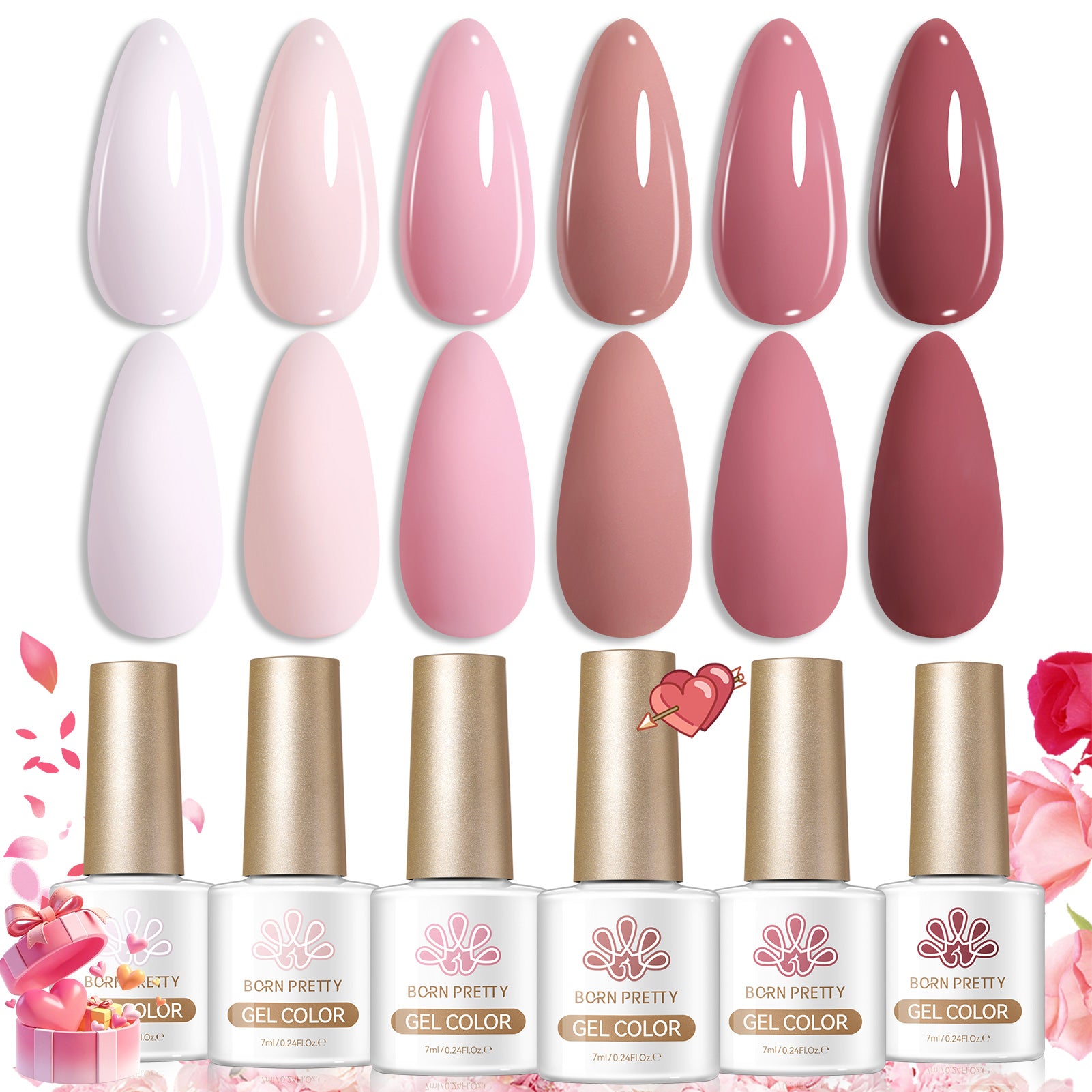 6 Colors Gel Set S50 Just Right 7ml HEMA/TPO FREE