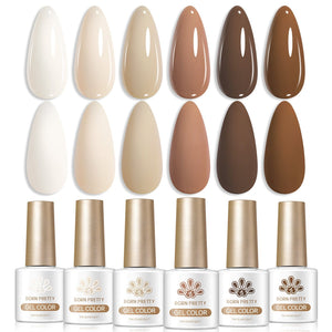 6 Bottles Color Gel Polish Set 7ml Gel Nail Polish BORN PRETTY S54 Desert Dawn