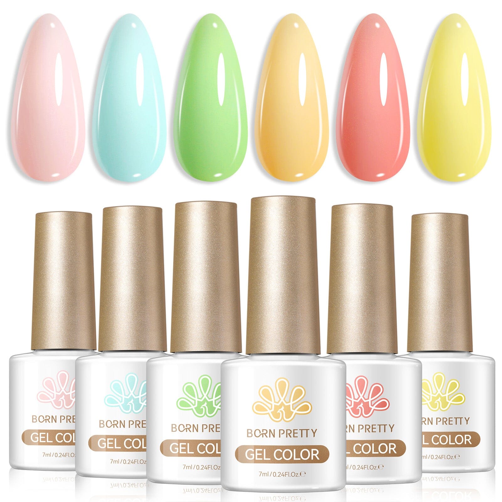 6 Colors Gel Set S55 Muted Flora 7ml Gel Nail Polish BORN PRETTY