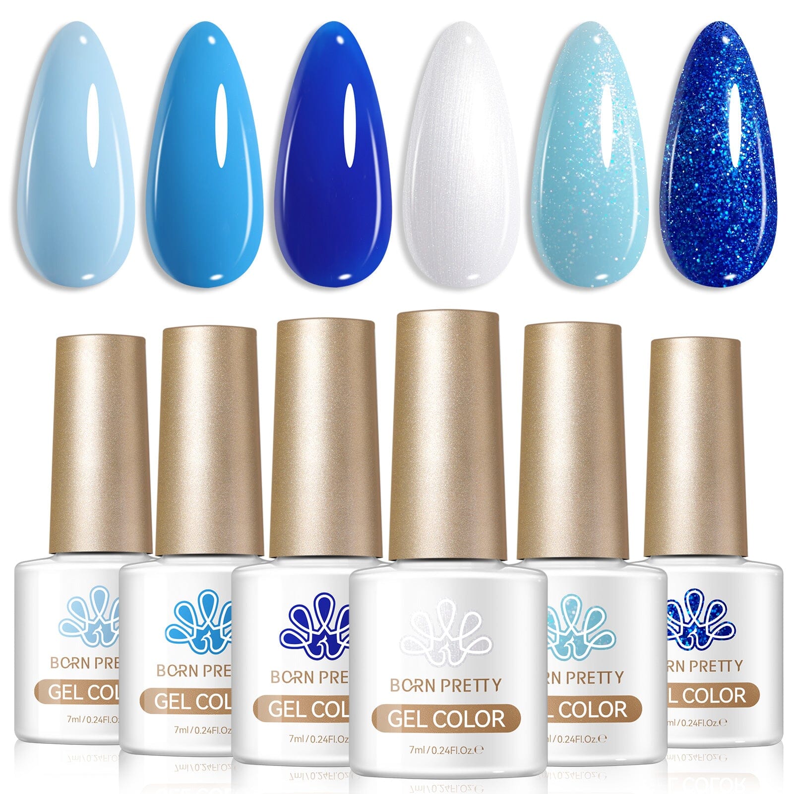 6 Colors Gel Set S57 Cold Enough 7ml Gel Nail Polish BORN PRETTY