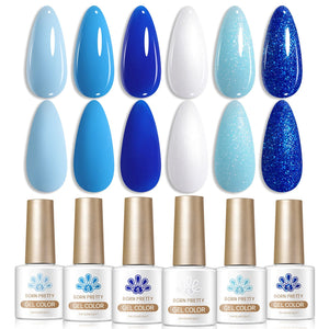 6 Bottles Color Gel Polish Set 7ml Gel Nail Polish BORN PRETTY S57 Cold Enough