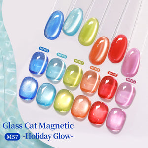6 Colors Glass Cat Magnetic Gel M57 Holiday Glow 7ml Gel Nail Polish BORN PRETTY