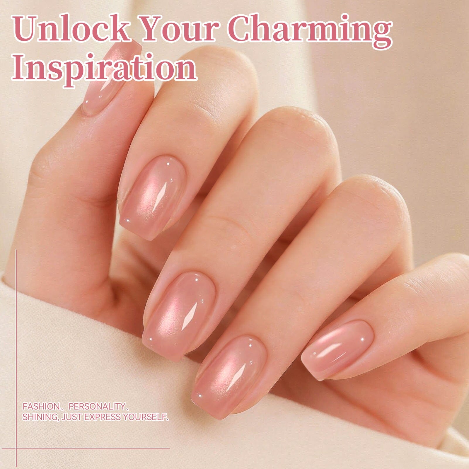 6 Colors Glass Cat Magnetic Gel M58 Peach Coral Sea 7ml Gel Nail Polish BORN PRETTY