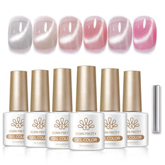 6 Colors Crystal Cat Magnetic Gel M60 Misty Dawn 7ml Gel Nail Polish BORN PRETTY