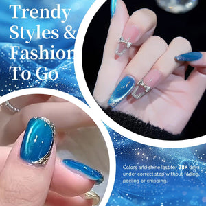 Crystal Cat Magnetic Gel MY330 Sea Blue 15ml Gel Nail Polish BORN PRETTY