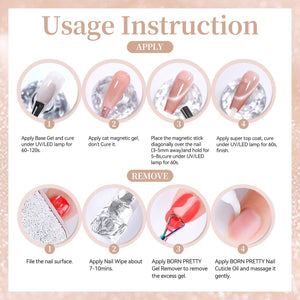 Water Light Cat Magnetic Gel MY05 First Love 15ml Gel Nail Polish BORN PRETTY