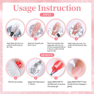 Glass Cat Magnetic Gel MY52 Freedom Land 15ml Gel Nail Polish BORN PRETTY