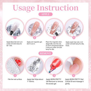 Glass Cat Magnetic Gel MY100 Honey Peach 15ml Gel Nail Polish BORN PRETTY