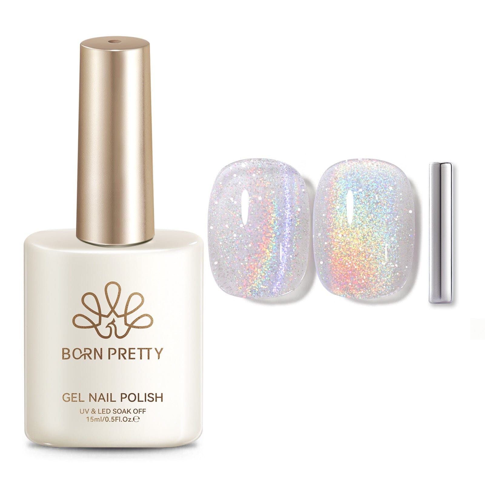 Reflective Cat Magnetic Gel MY495 Fantastic White 15ml Gel Nail Polish BORN PRETTY