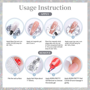 Reflective Cat Magnetic Gel MY495 Fantastic White 15ml Gel Nail Polish BORN PRETTY