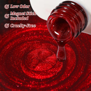 Glass Cat Magnetic Gel MY497 Pomegranate Red 15ml Gel Nail Polish BORN PRETTY