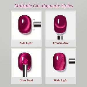 Glass Cat Magnetic Gel MY498 Raspberry 10ml Gel Nail Polish BORN PRETTY