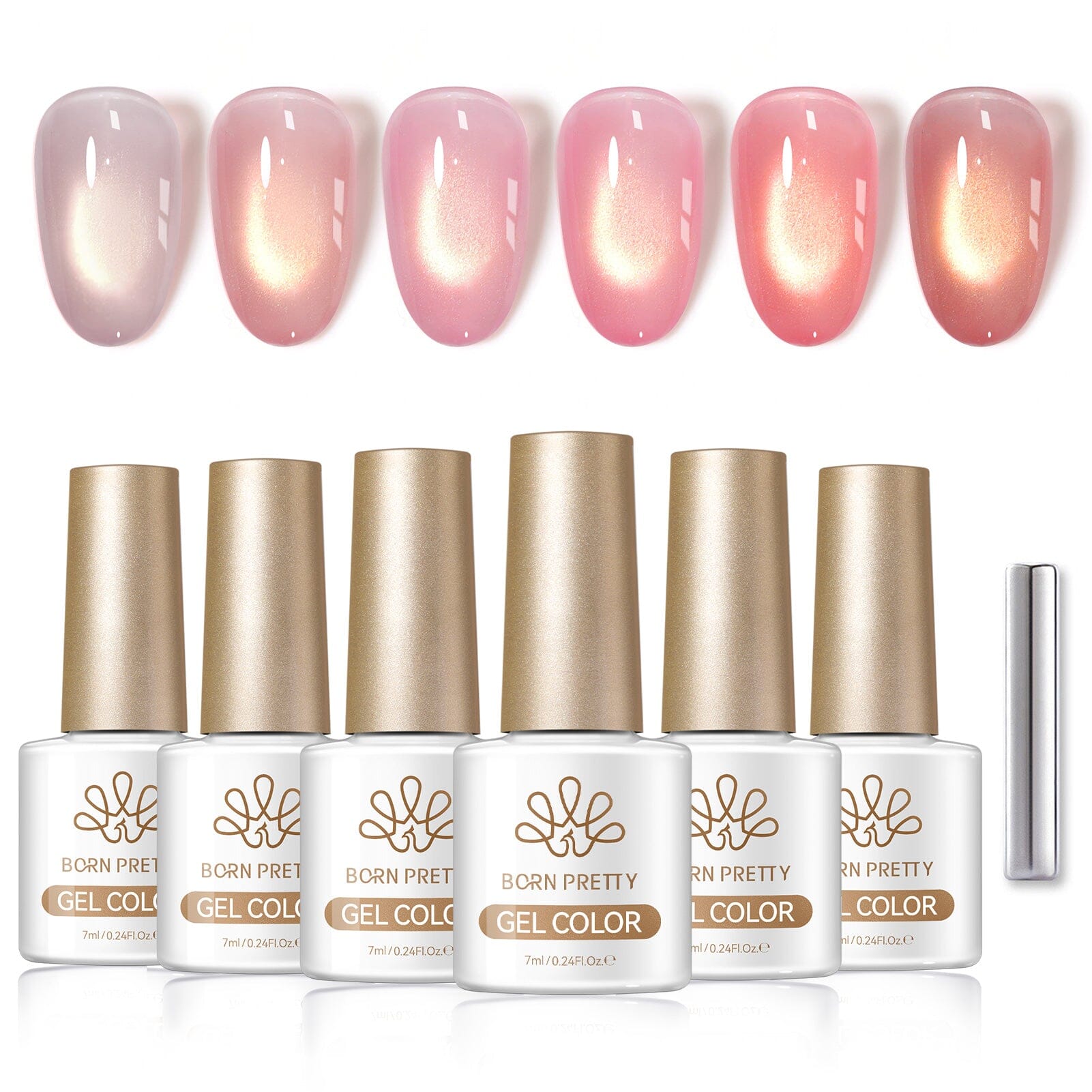 6 Colors Golden Cat Magnetic Gel M62 Moonlight Ballet 7ml Gel Nail Polish BORN PRETTY