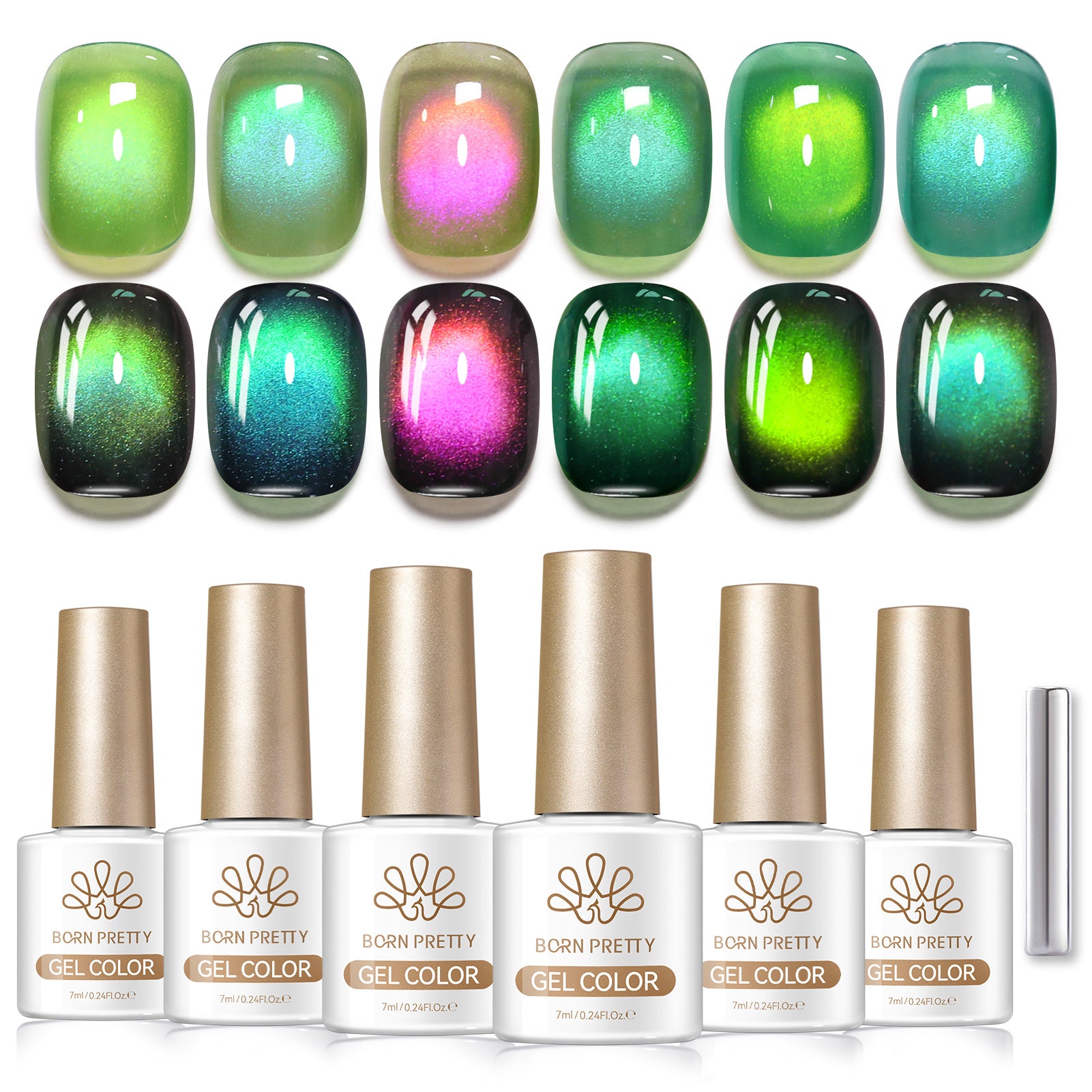 6 Colors Colored Cat Magnetic Gel M63 Aletau 7ml